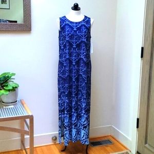 Chico's travel maxi summer dress color Blue